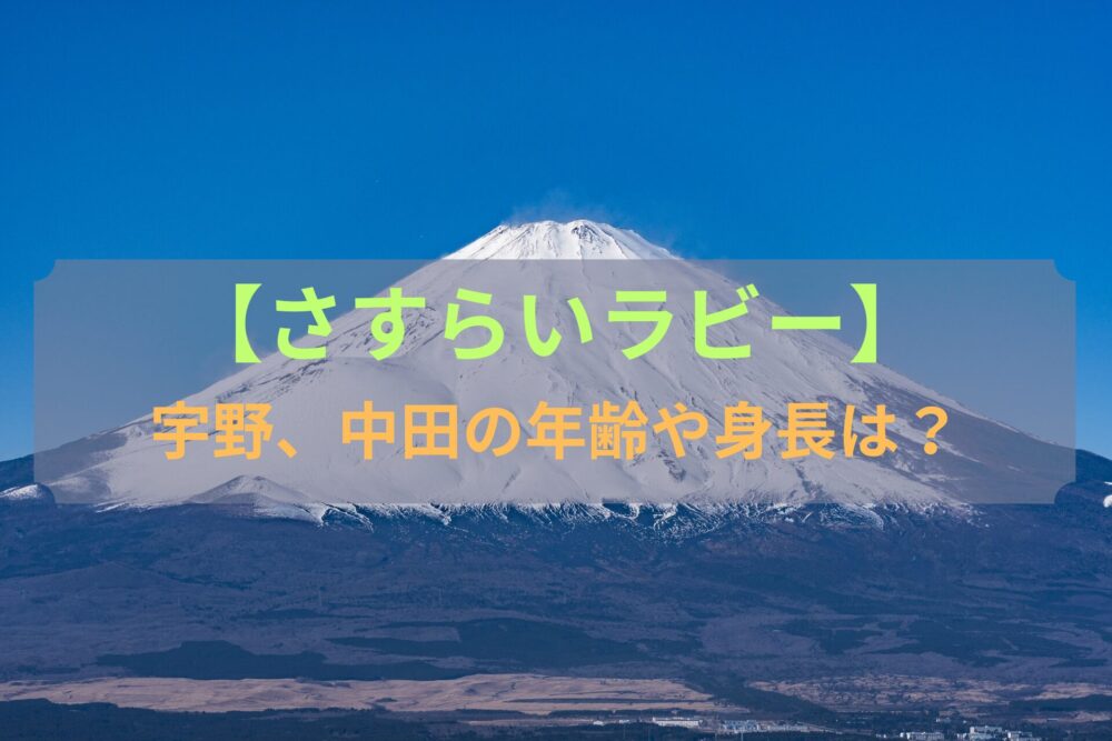 【さすらいラビー】 宇野、中田の年齢や身長は？